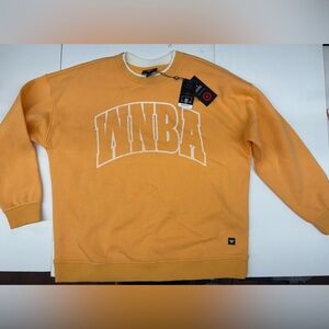 New! WNBA Women’s Yellow double lined Crewneck Sweatshirt Size Medium